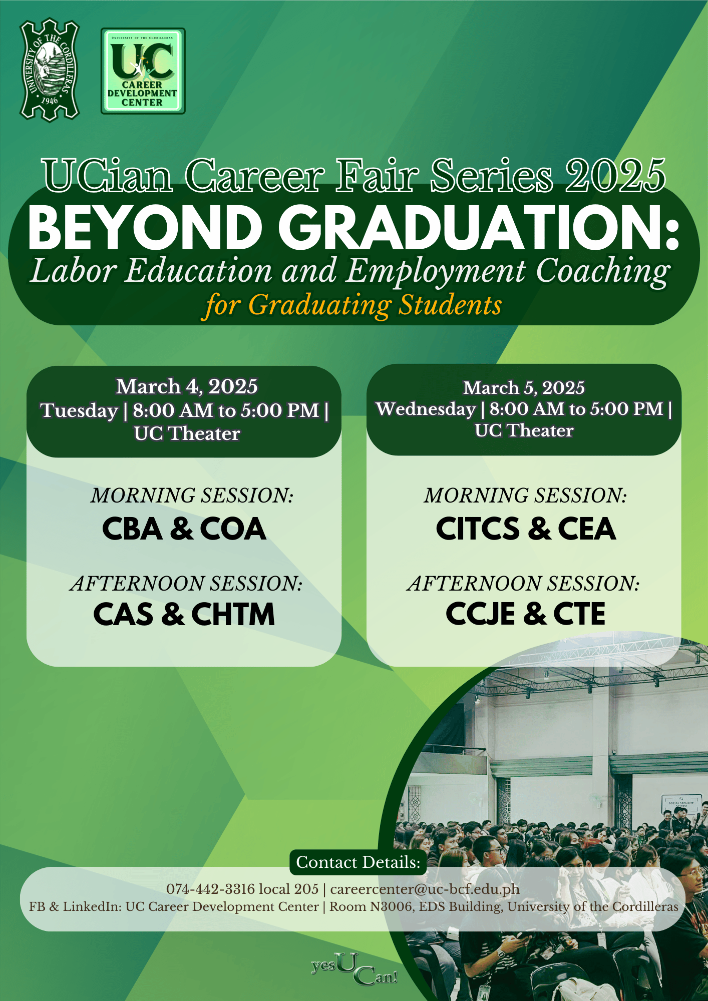 UCian Career Fair Series 2025: Beyond Graduation – Labor Education and Employment Coaching on March 4 & 5, 2025